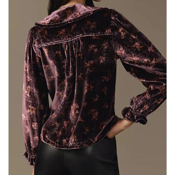 NWT Anthropologie Pilcro Collared: Long-Sleeve Velvet Edition - XS - Picture 3 of 4